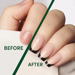 Classic Black French Square Nails - Press On Nails | Long Lasting & Reusable Nail Pop Studio