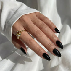 Black Almond Nails - Press on Nails