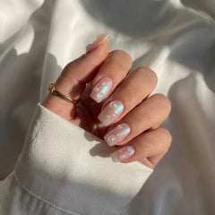 Pearl Glaze Square Nails - Press On Nails Nail Pop Studio