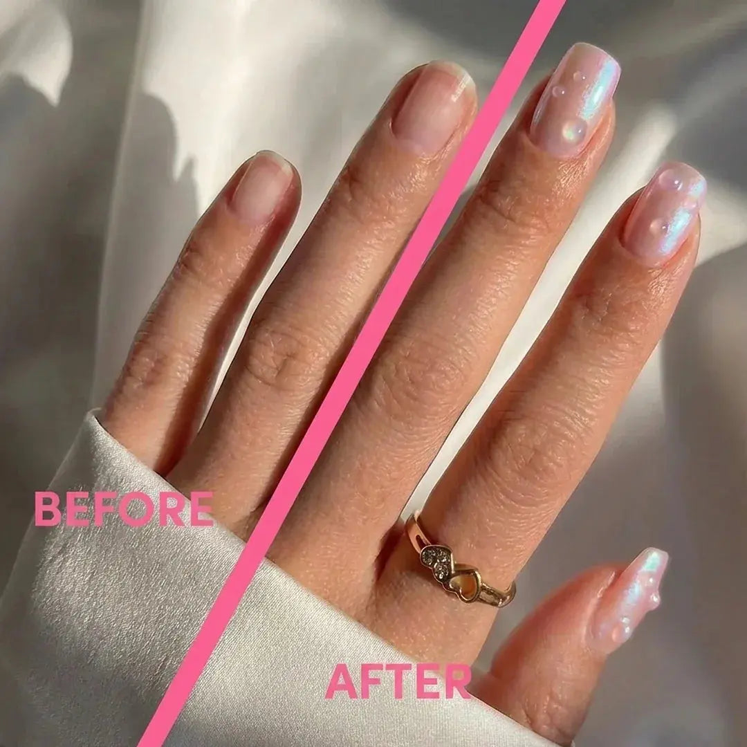 Pearl Glaze Square Nails - Press On Nails Nail Pop Studio