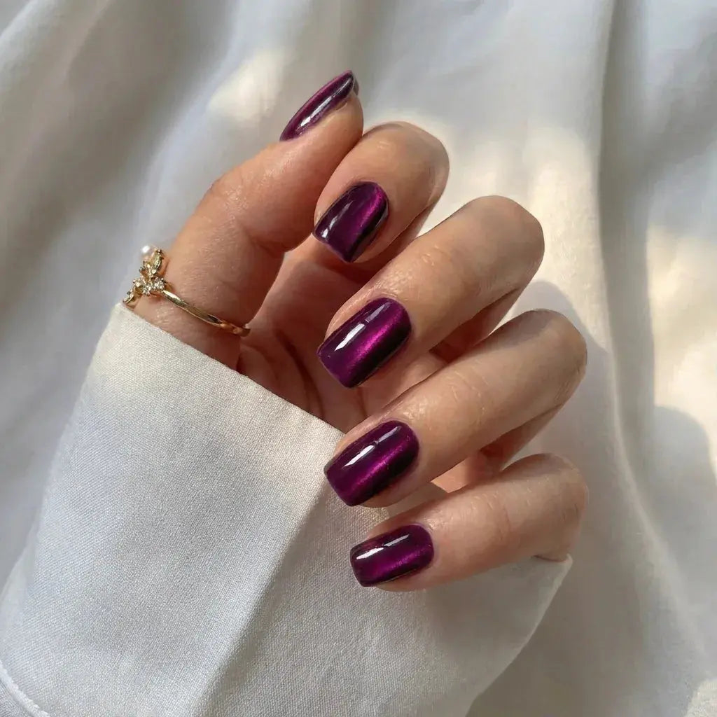 Electric Plum Square Nails - Press on Nails Nail Pop Studio