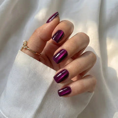 Electric Plum Square Nails - Press on Nails Nail Pop Studio