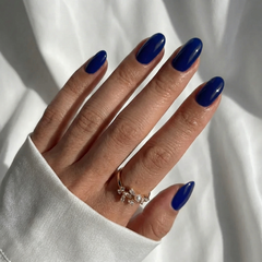 Navy Blue Oval Nails - Press On Nails