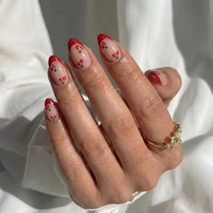 Cherry Red Almond Nails - Press On Nails Nail Pop Studio