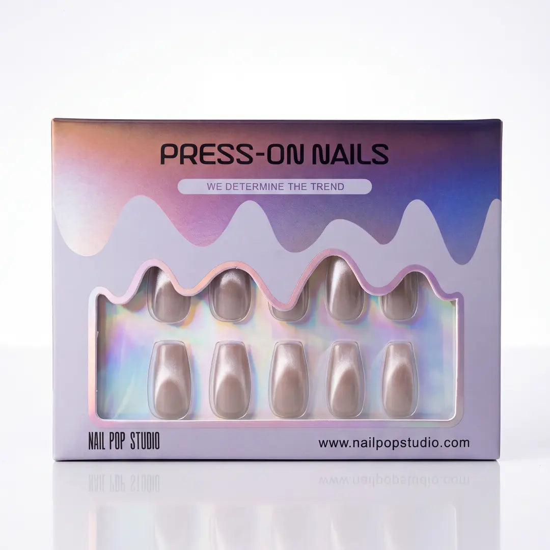 Starlight Shimmer Coffin Nails  - Press on Nails Nail Pop Studio