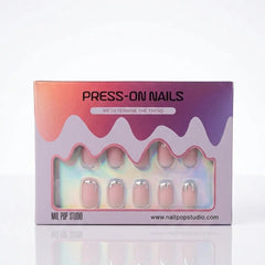 Chrome Edge Square Nails - Press On Nails Nail Pop Studio