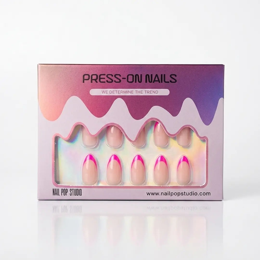 Summer Berry French Almond Nails - Press On Nails Nail Pop Studio