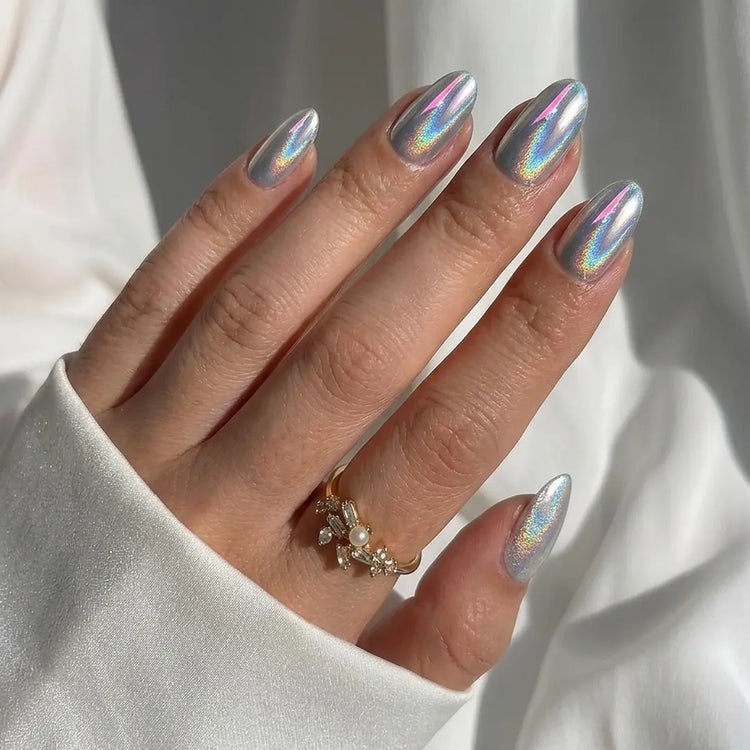 Fairy Chrome Almond Nails - Press On Nails Nail Pop Studio