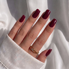 Deep Burgundy Square Nails - Press On Nails