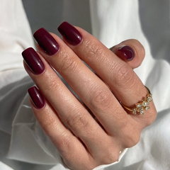 Deep Burgundy Square Nails - Press On Nails