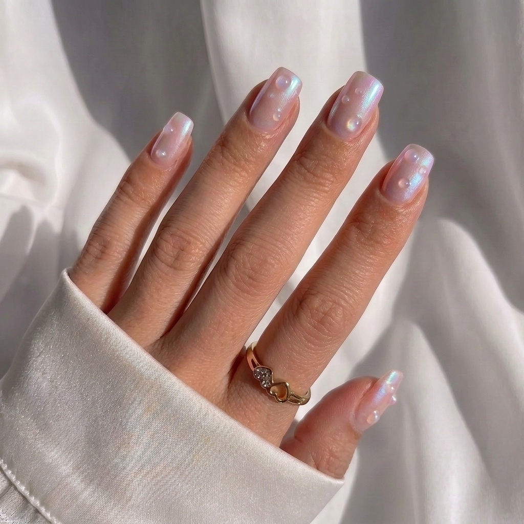 Pearl Glaze Square Nails - Press On Nails
