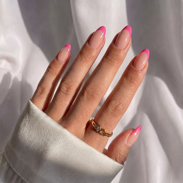 Summer Berry French Almond Nails - Press On Nails