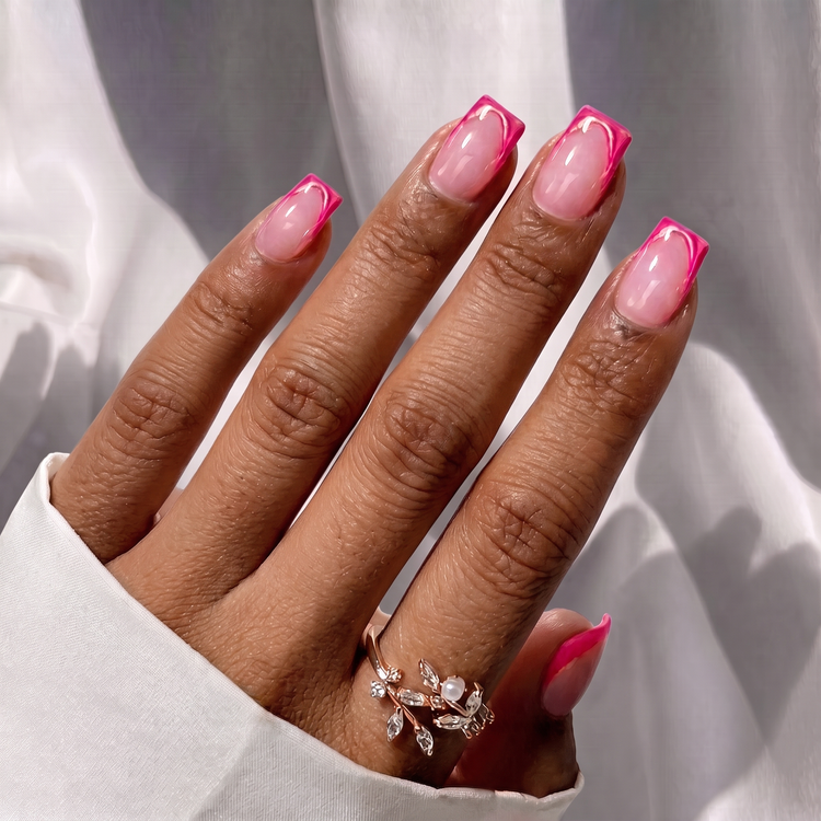 Metallic Petal Square Nails - Press on Nails