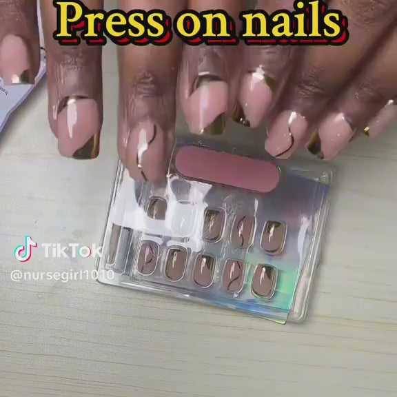 Golden Hour Square Nails - Press On Nails