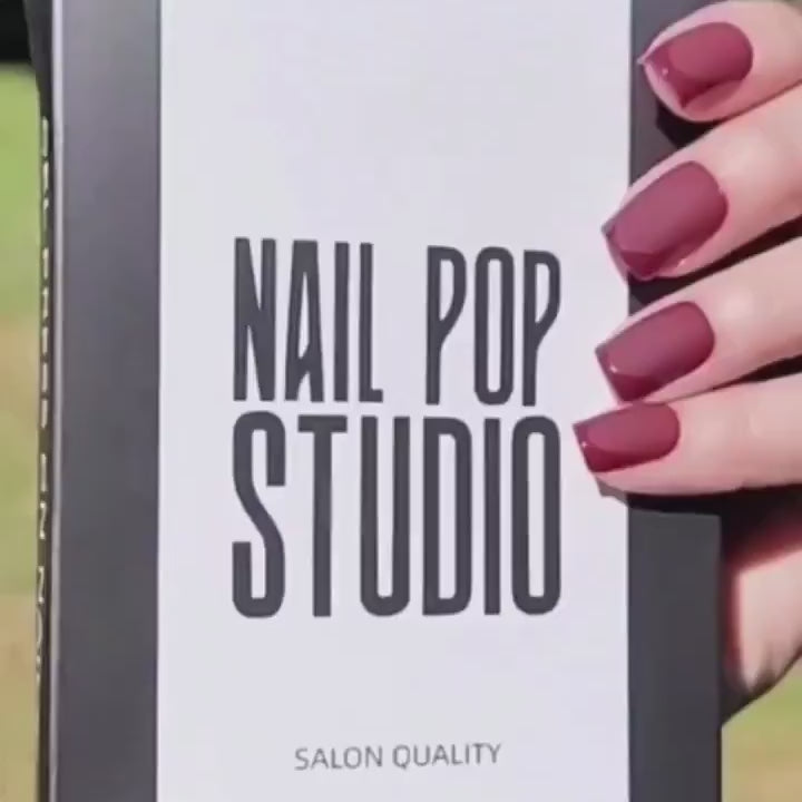 Plum Velvet Square Nails - Press On Nails